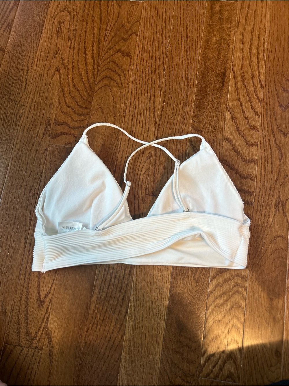 H&M White Ribbed Triangle Bikini Top - Picture 2 of 3
